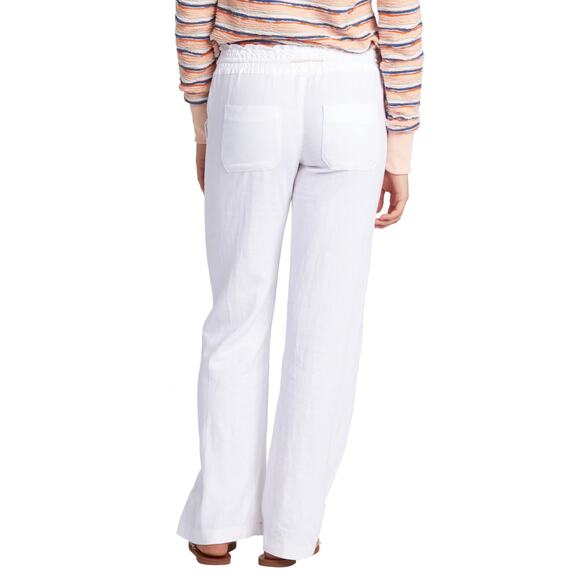 ROXY Oceanside Linen Blend White Pants XS - Picture 2 of 8